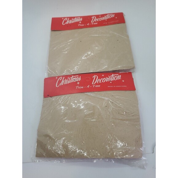 Vintage Clear Plastic Christmas Tree Decoration Santa Bells Holly NIP Hong Kong - Picture 9 of 10